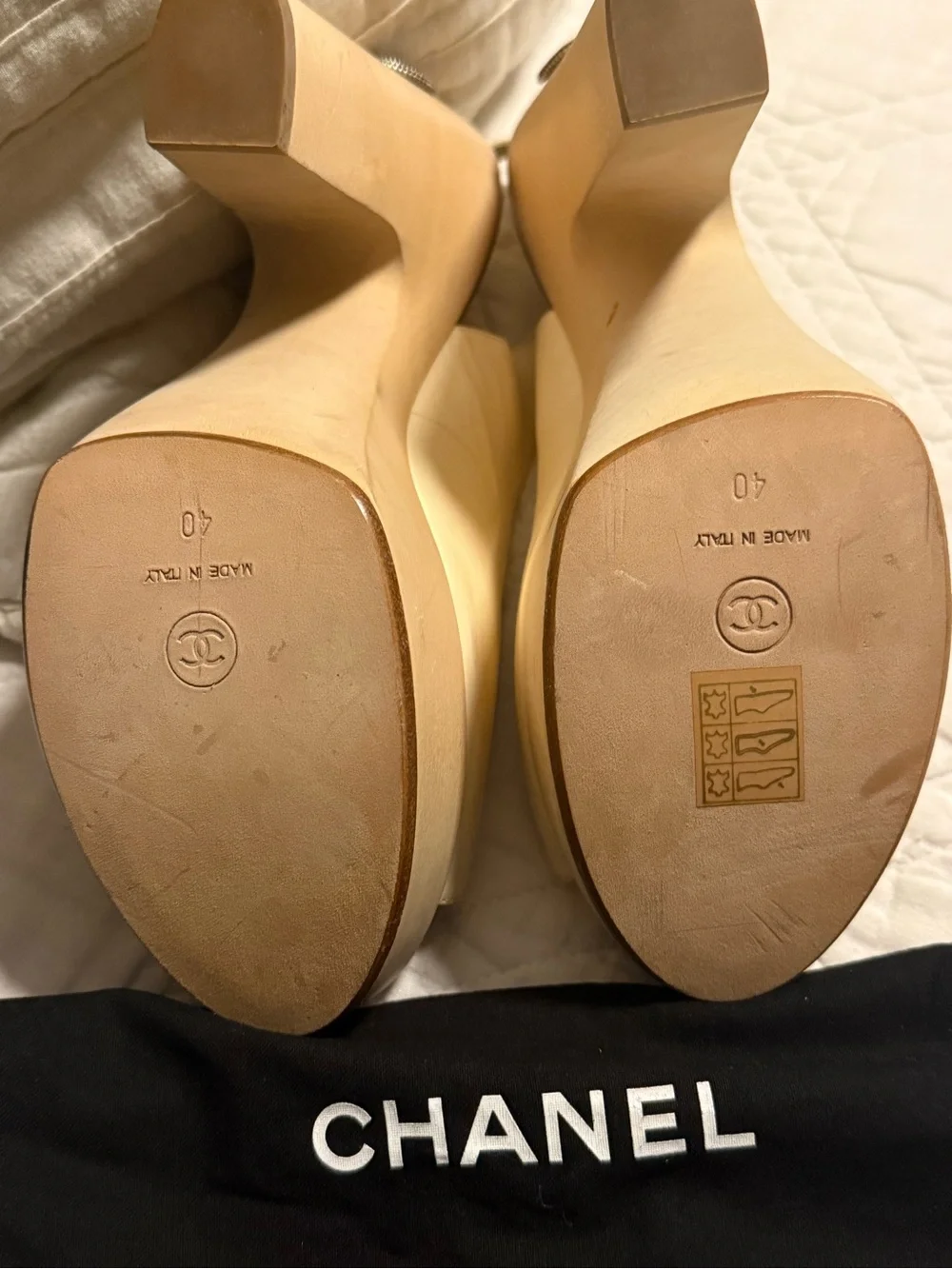 CHANEL platform slingback